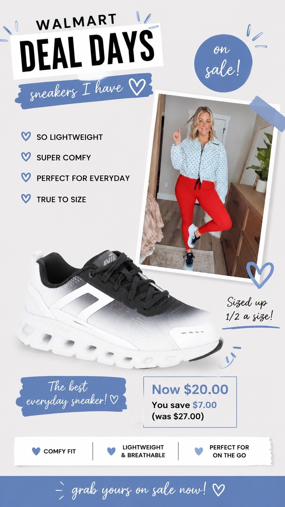 Dupe for a more expensive brand.  Super comfy.  Sized up 1/2 a size.

#LTKActive #LTKMidsize #LTKOver40