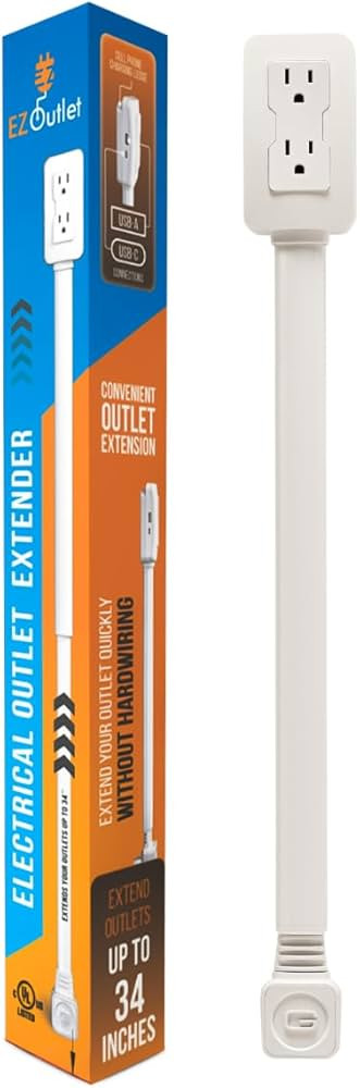 Electrical Outlet Extender. Access Hard-to-Reach Outlets! Features USB-A, USB-C, and 2 AC Outlets... | Amazon (US)
