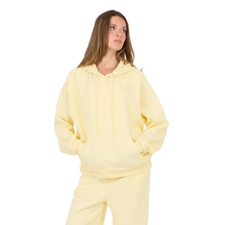 Forever 21 Women's Butter Yellow Athleisure Hoodie Sweatshirt, Oversized Fit for Cozy Everyday La... | Walmart (US)