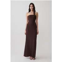 Pia Ribbed Strapless Maxi Dress / Chocolate | MESHKI | M | MESHKI US
