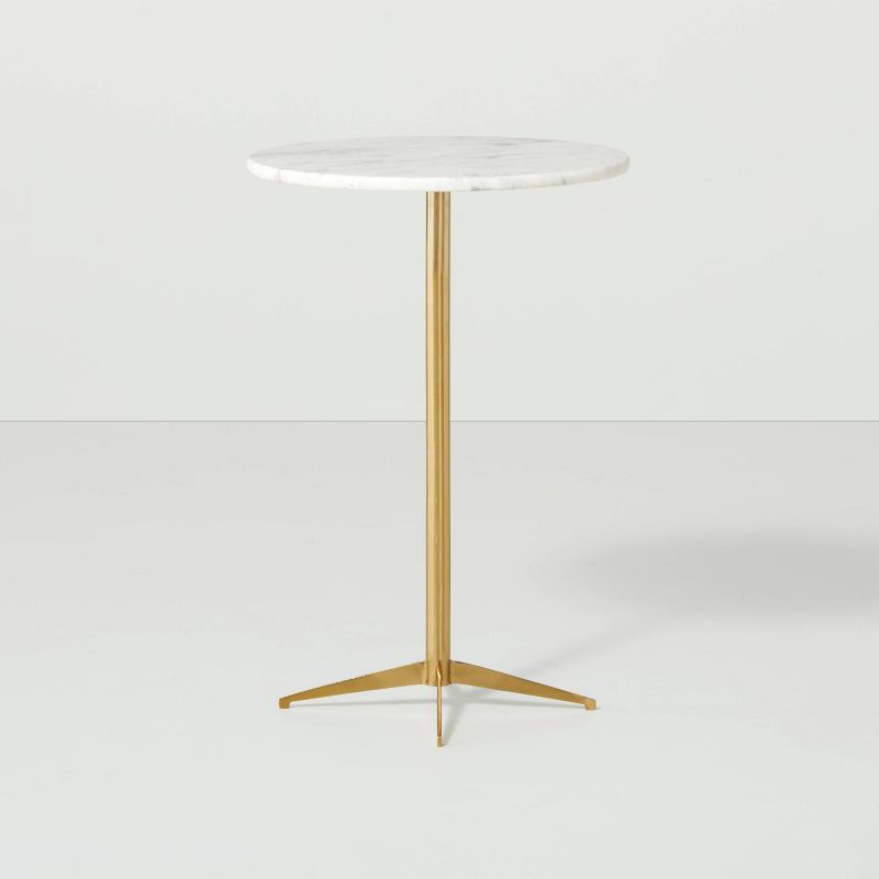 Marble Top Accent Table Brass/White - Hearth & Hand™ with Magnolia | Target