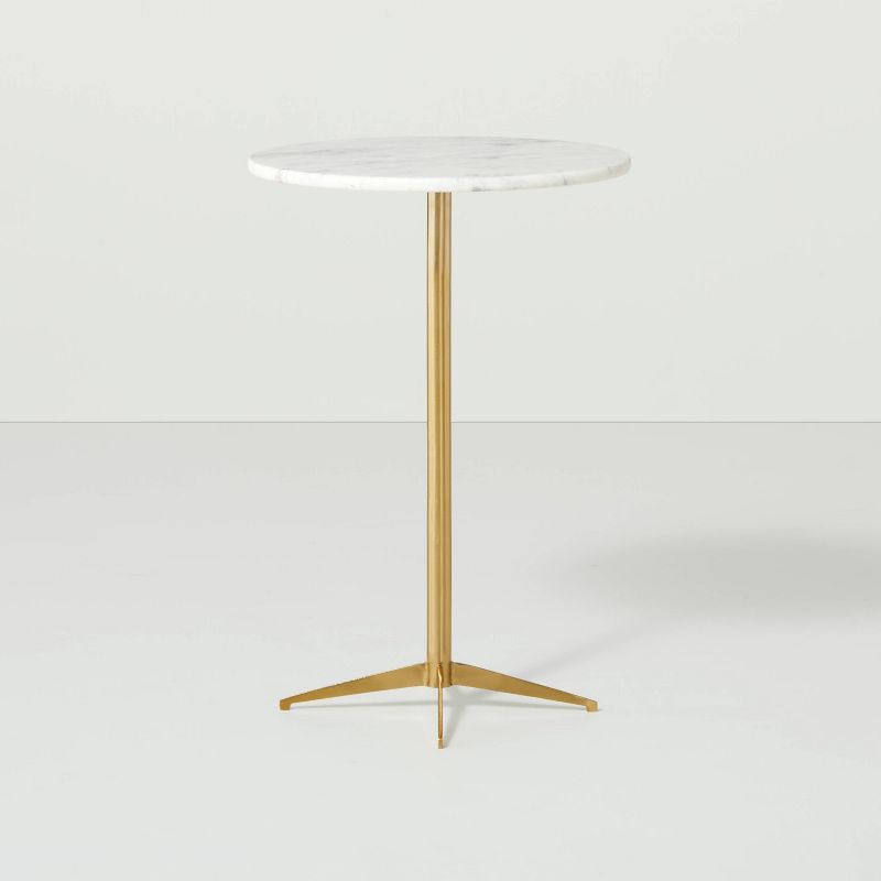 Marble Top Accent Table Brass/White - Hearth &#38; Hand&#8482; with Magnolia | Target