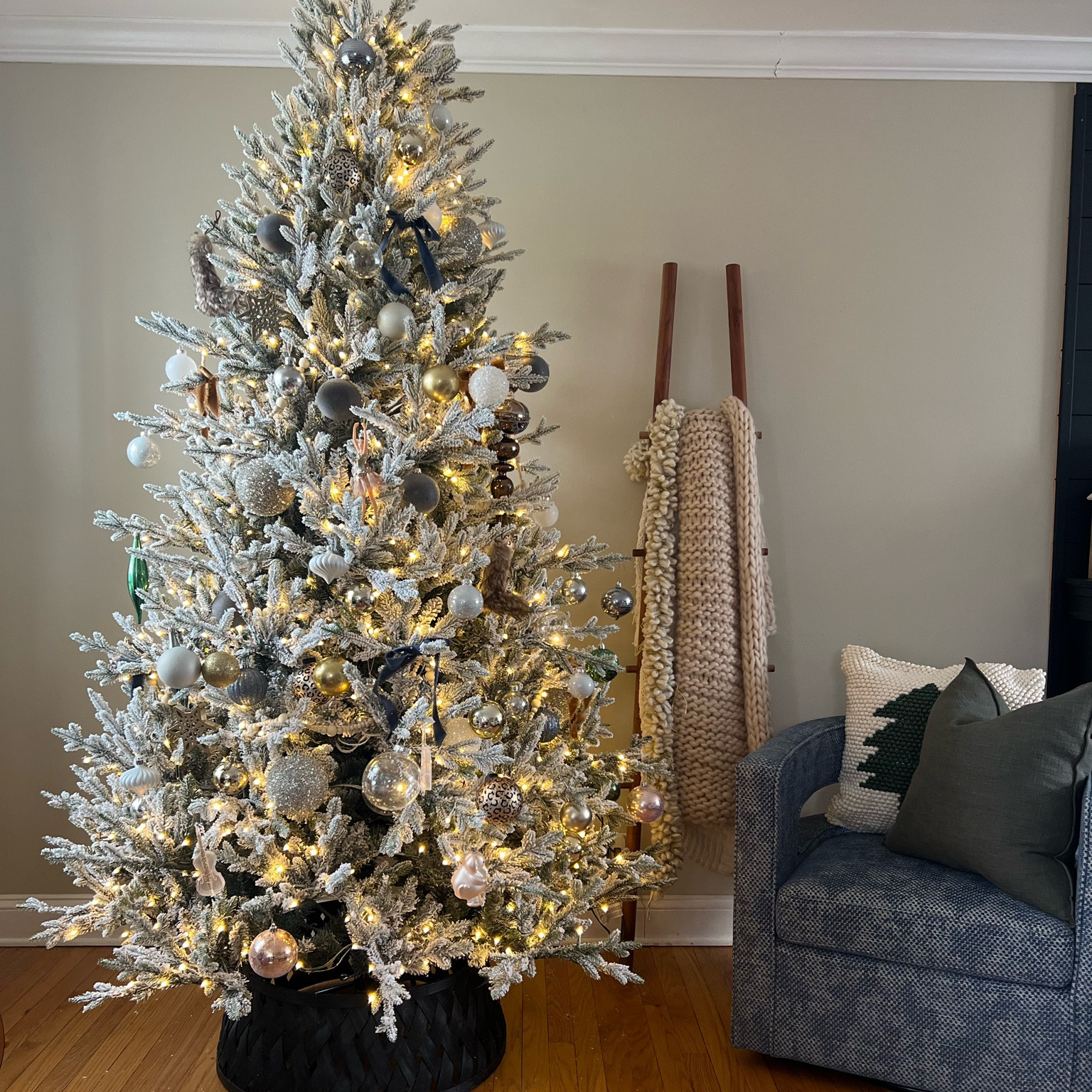 Home Depot flocked tree. 
#Christmas #christmastree #homedepottree #christmasdecor #christmasdesign 

#LTKstyletip #LTKhome #LTKHoliday