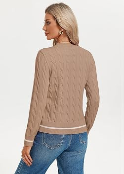 GRACE KARIN Womens Button Up Cable Knit Cardigan Sweaters Fall Outfits 2026 | Amazon (US)