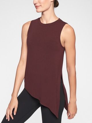 Athleta Womens Cloudlight Asym Side Tie Tank Auberge Size L | Athleta