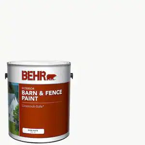 BEHR 1 Gal. White Exterior Barn and Fence Paint-03501 - The Home Depot | The Home Depot