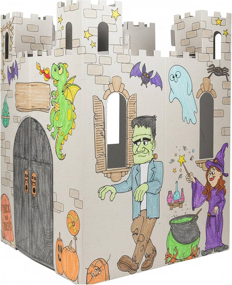Easy Playhouse Cardboard Haunted Castle - Kids Fort and Art & Craft House | Amazon (US)