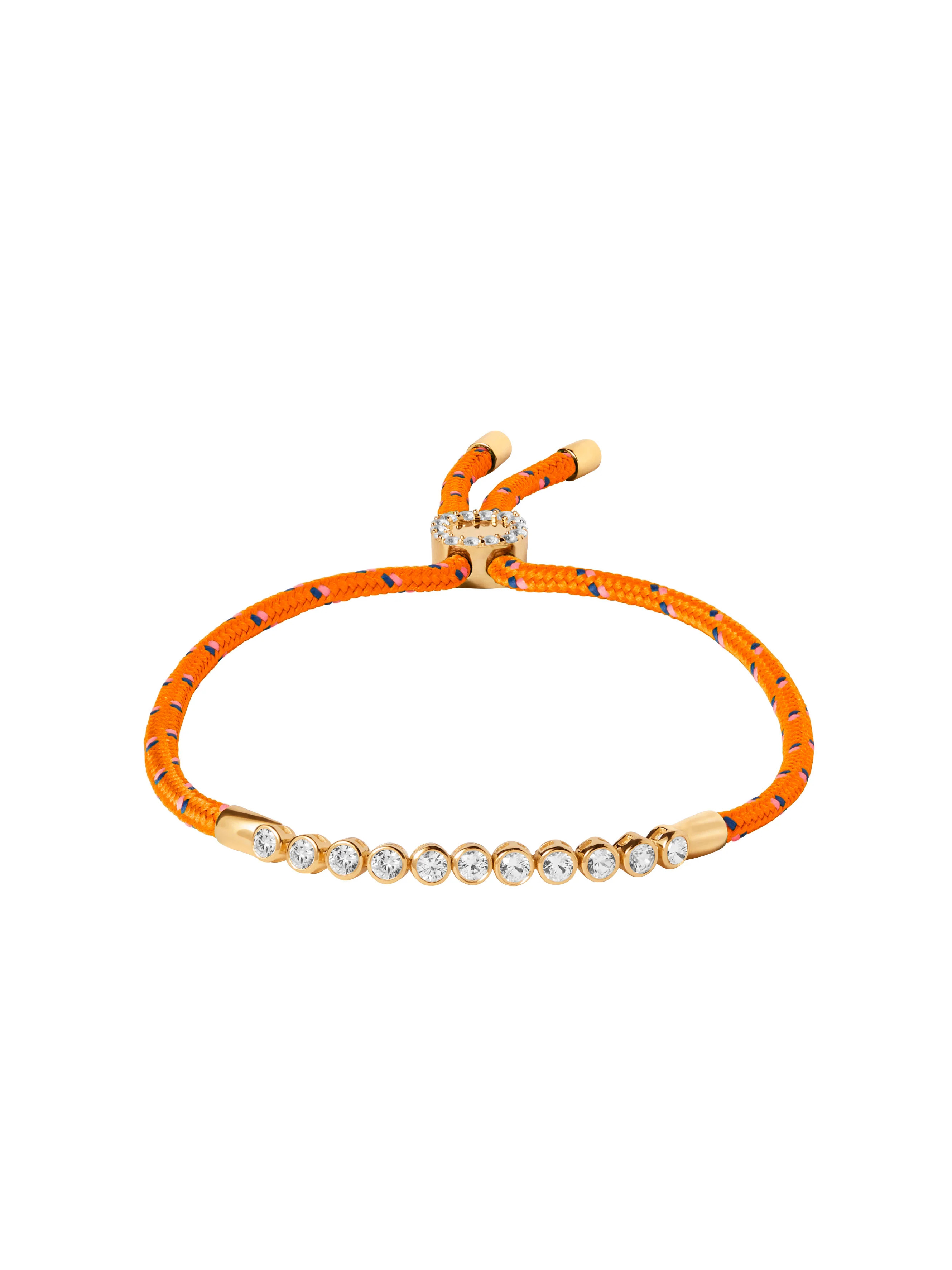 JAMES BEZEL ORANGE PARACORD ANKLET IN LAB WHITE SAPPHIRE | Dorsey