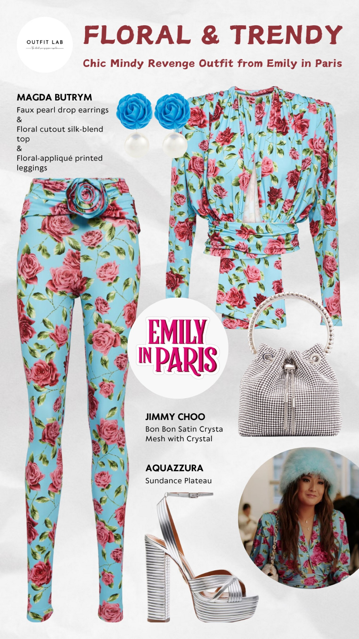 🩵Chic Mindy Revenge Outfit from Emily in Paris Season 4: Floral & Trendy – Shop Now!🩵

Get the chic floral look inspired by Mindy's revenge outfit from Emily in Paris Season 4. Featuring stylish Magda Butrym leggings, top, and earrings that capture the essence of her iconic style. Pair it with elegant Aquazzura sandals and a trendy Jimmy Choo bag to complete the ensemble. Perfect for those who want to channel their inner Parisian fashionista, this outfit set is inspired by the show’s most memorable looks. Shop now to bring this inspired style to life!

#LTKSaleAlert #LTKSeasonal #LTKParties
