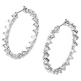 SWAROVSKI Millenia hoop earrings, Triangle Swarovski Zirconia, Multicolored, Rhodium Finish | Amazon (US)