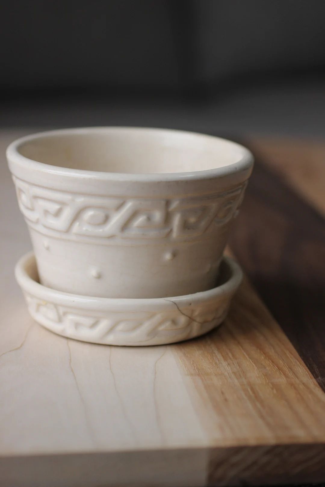 Vintage White Cream Mccoy Greek Aztec Ceramic Pottery Planter American Pottery - Etsy | Etsy (US)