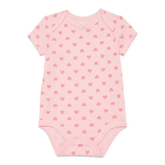 Wonder Nation Baby Girls Bodysuit with Short Sleeves, Sizes 0-24 Months | Walmart (US)