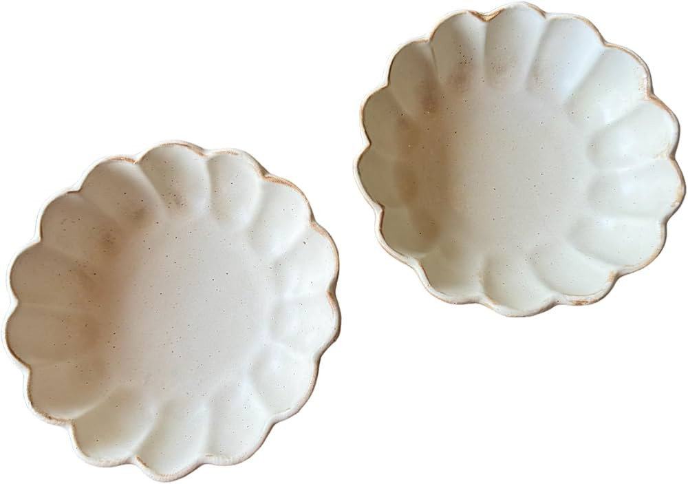 BLAKE 'N' GREY Scalloped Edge Bowl, Scallop Ceramic Plate | Dessert Bowl | Flower Shaped Soup Bow... | Amazon (US)