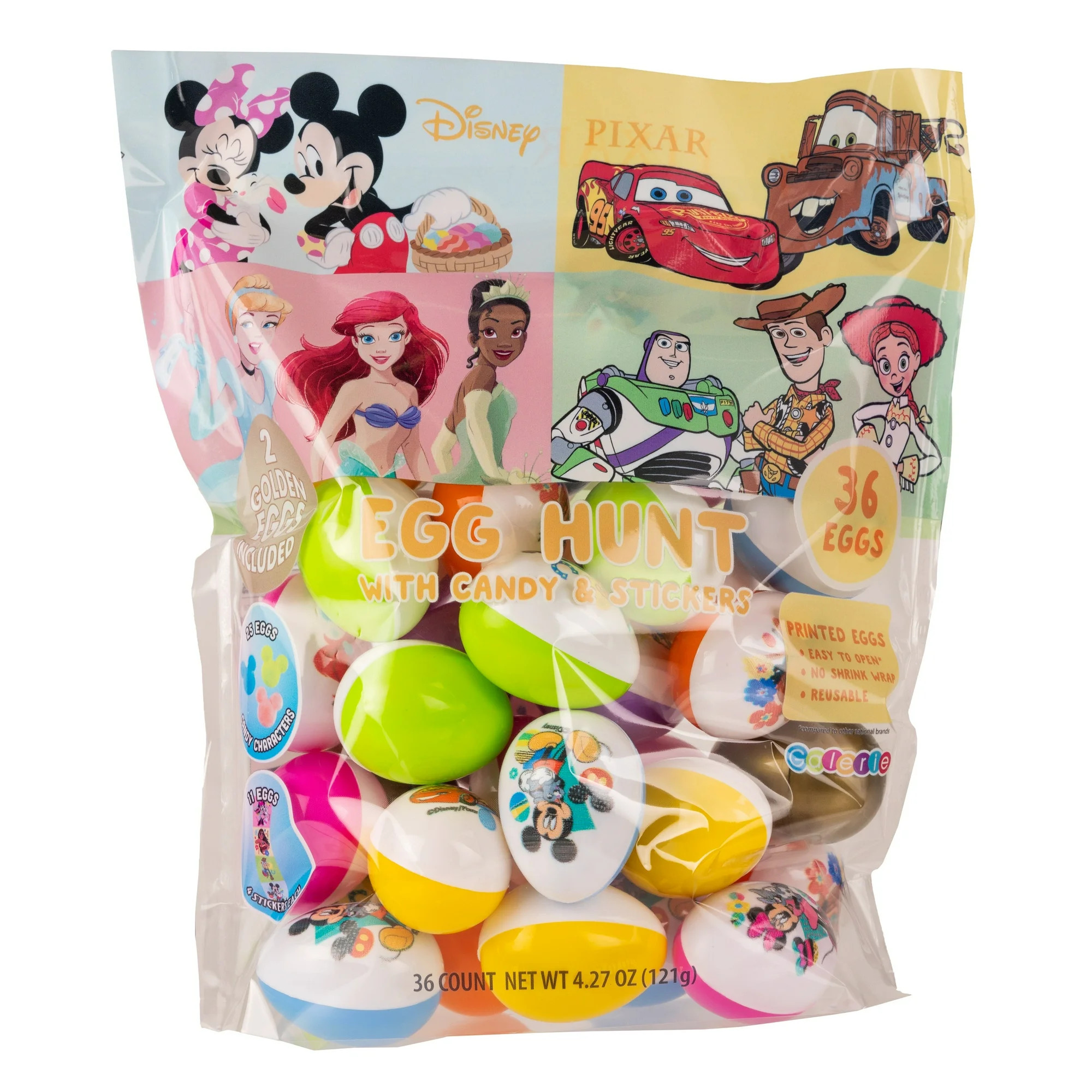 Disney and Pixar Mix 36 Count Egg Hunt Bag with Candy and Stickers, 4.27 oz | Walmart (US)