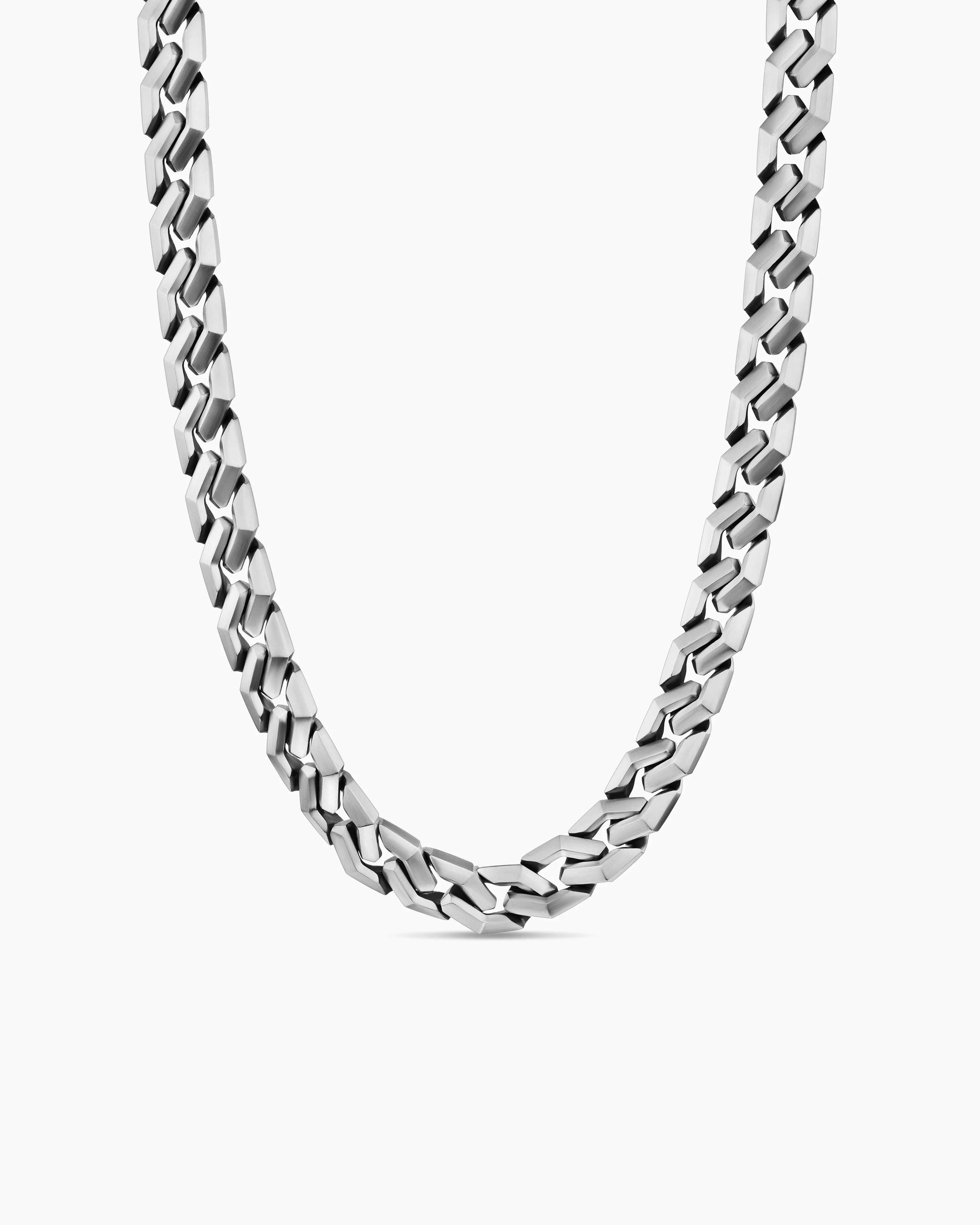 David Yurman | Curb Chain Angular Link Necklace in Sterling Silver, 11.5mm | David Yurman