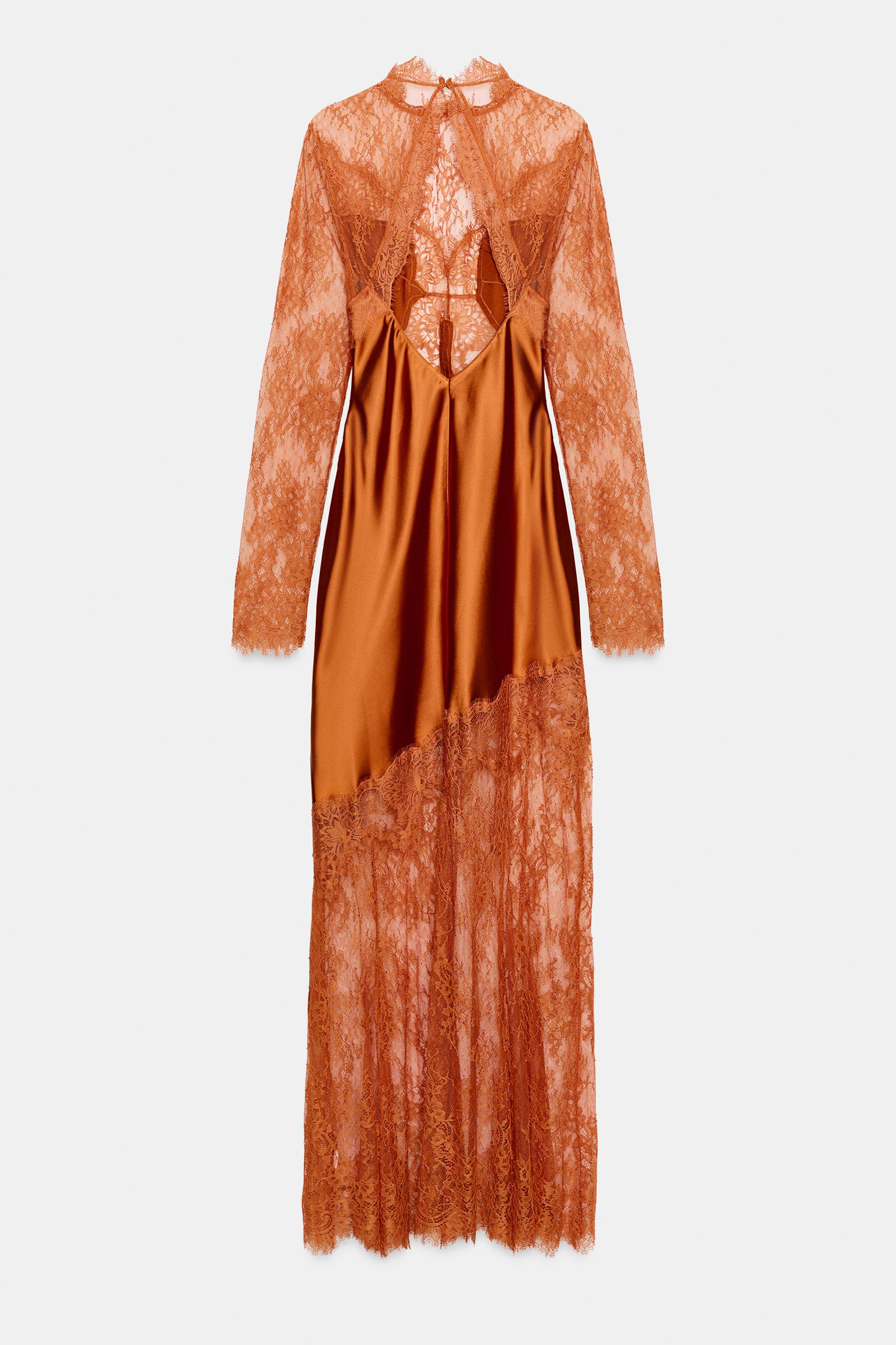 ZW COLLECTION SATIN LACE DRESS | Zara UK