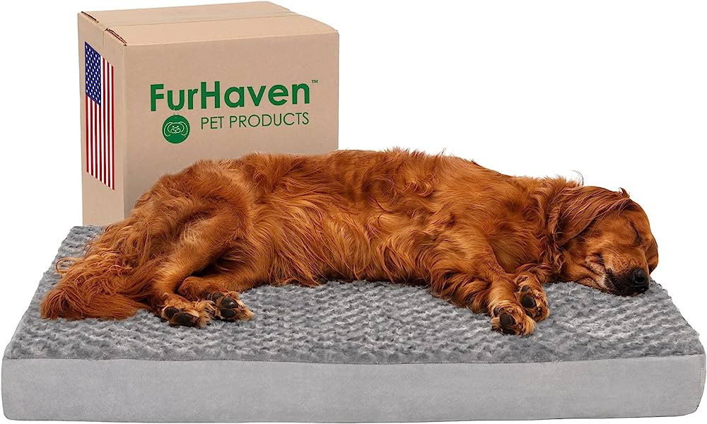 Furhaven XL Orthopedic Dog Bed Ultra Plush Faux Fur & Suede Mattress w/ Removable Washable Cover ... | Amazon (US)
