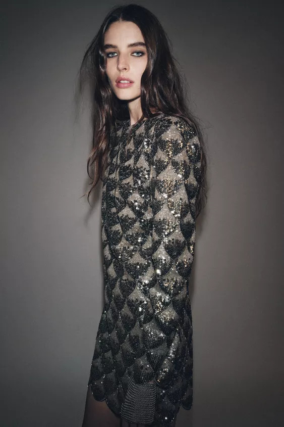 ZW COLLECTION SEQUIN MINI DRESS | Zara US