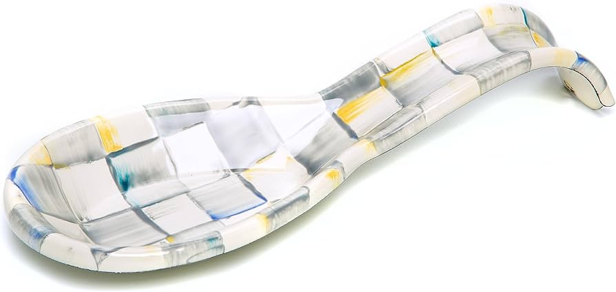 MACKENZIE-CHILDS Enamel Spoon Rest, Kitchen Spoon Holder and Utensil Rest for Stovetop, Grey-and-... | Amazon (US)