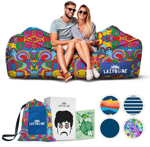 Chillbo Lazybone Inflatable Couch - Ultimate Inflatable Lounger for Maximum Chill - The Perfect Blow Up Couch for Music Festivals Or Inflatable Lounger for Camping - 60s Psychedelic | Amazon (US)