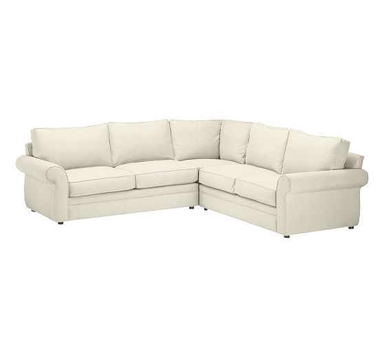 Pearce Roll Arm Upholstered 2-Piece L-Shape Sectional | Pottery Barn (US)
