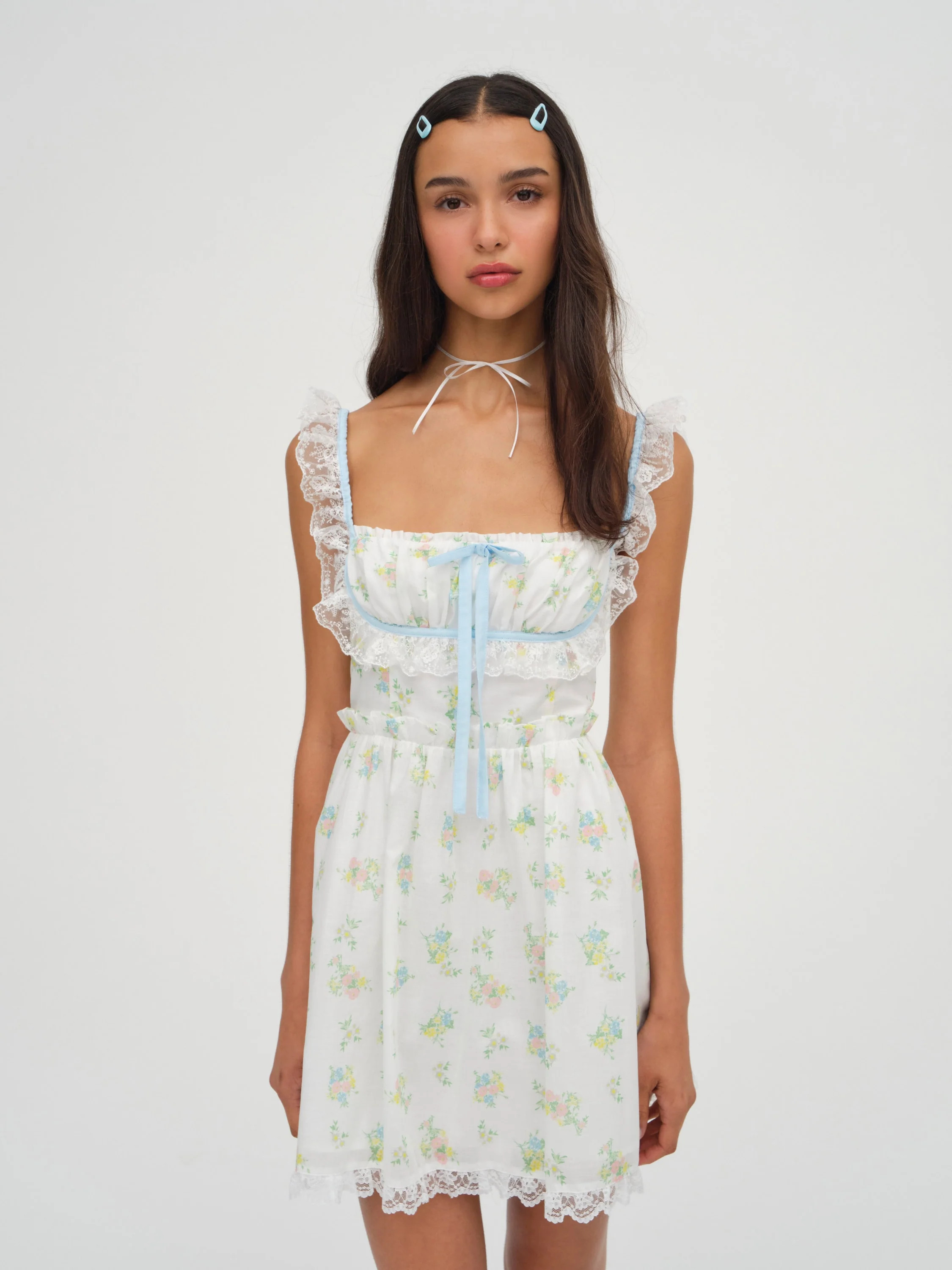 Sage Mini Dress — White | For Love & Lemons
