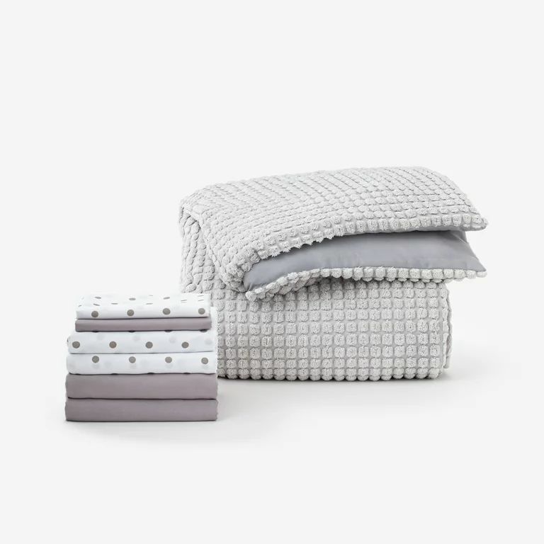 30-Piece Dean's List Dorm Room Bundle in Jackie Gray, Twin XL Comforter Set Including Bonus Mattr... | Walmart (US)