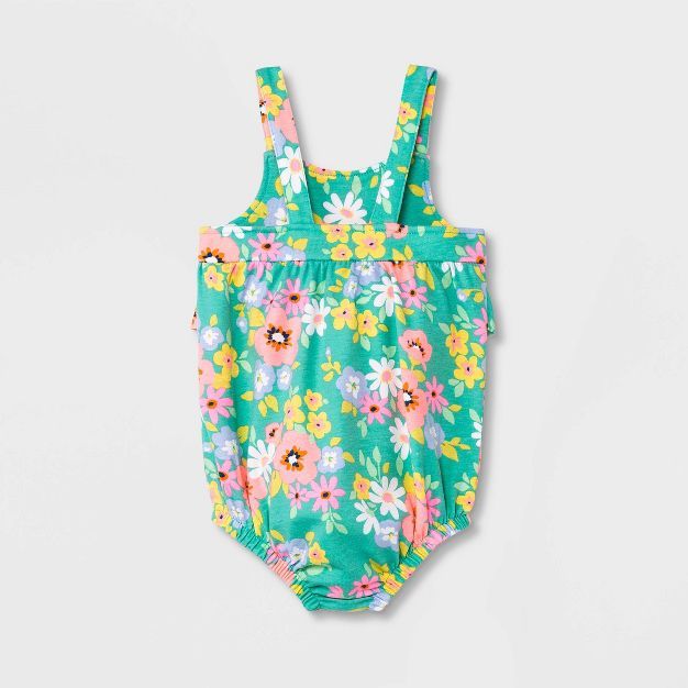Baby Girls' Floral Romper - Cat & Jack™ Green | Target
