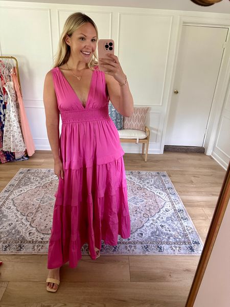 This dress comes in a couple of other colors but of course I love the pink one the most! The material on this is very nice and thick, the waist is stretchy. I’m wearing a med  

#LTKFindsUnder100 #LTKStyleTip #LTKMidsize