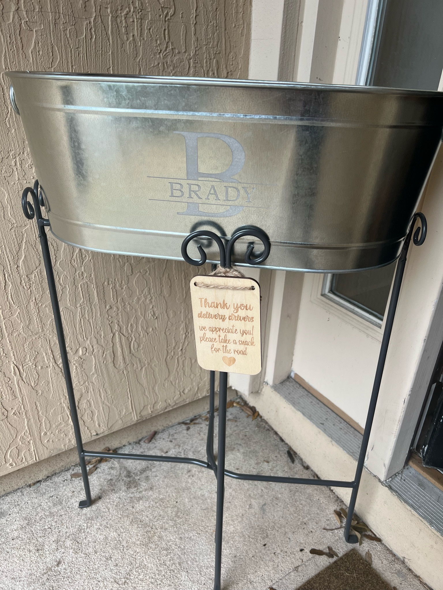 AMAZON Personalized Beverage Tub w/ Stand + Delivery Driver wooden “Thank You”  Sign 

#LTKhome #LTKGiftGuide #LTKHoliday