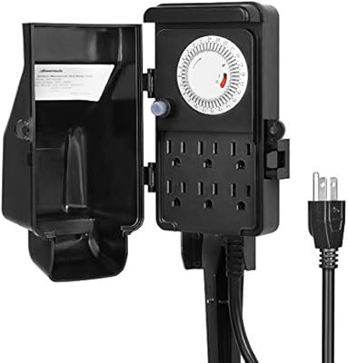 DEWENWILS Outdoor Mechanical Power Strip Timer, Outdoor Yard Stake Timer,Waterproof,6 Grounded Ou... | Amazon (US)