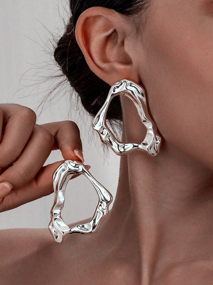 Asymmetrical Silver Earrings | SHEIN