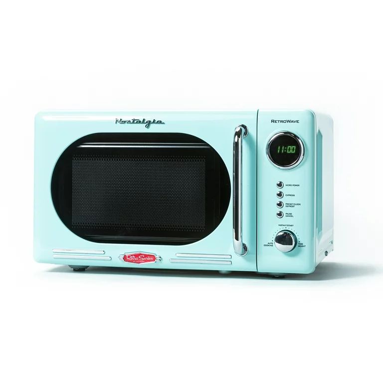 Nostalgia Retro 0.7 cu. ft. 700-Watt Countertop Microwave Oven, Aqua | Walmart (US)