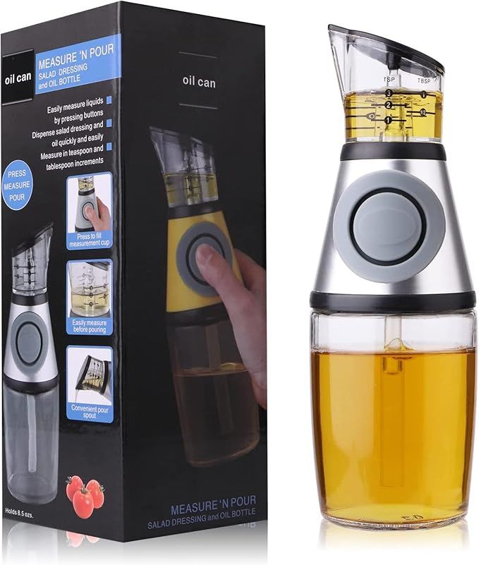 Superior Glass Oil and Vinegar Dispenser,Measuring Oil Pourer for Kitchen,Wide Opening for Easy R... | Amazon (US)