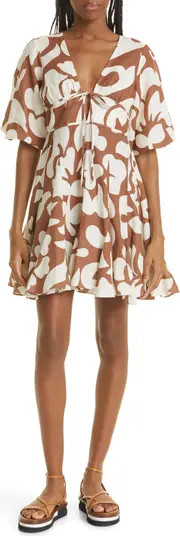 Madeline Puff Sleeve Linen & Cotton MinidressRHODE | Nordstrom