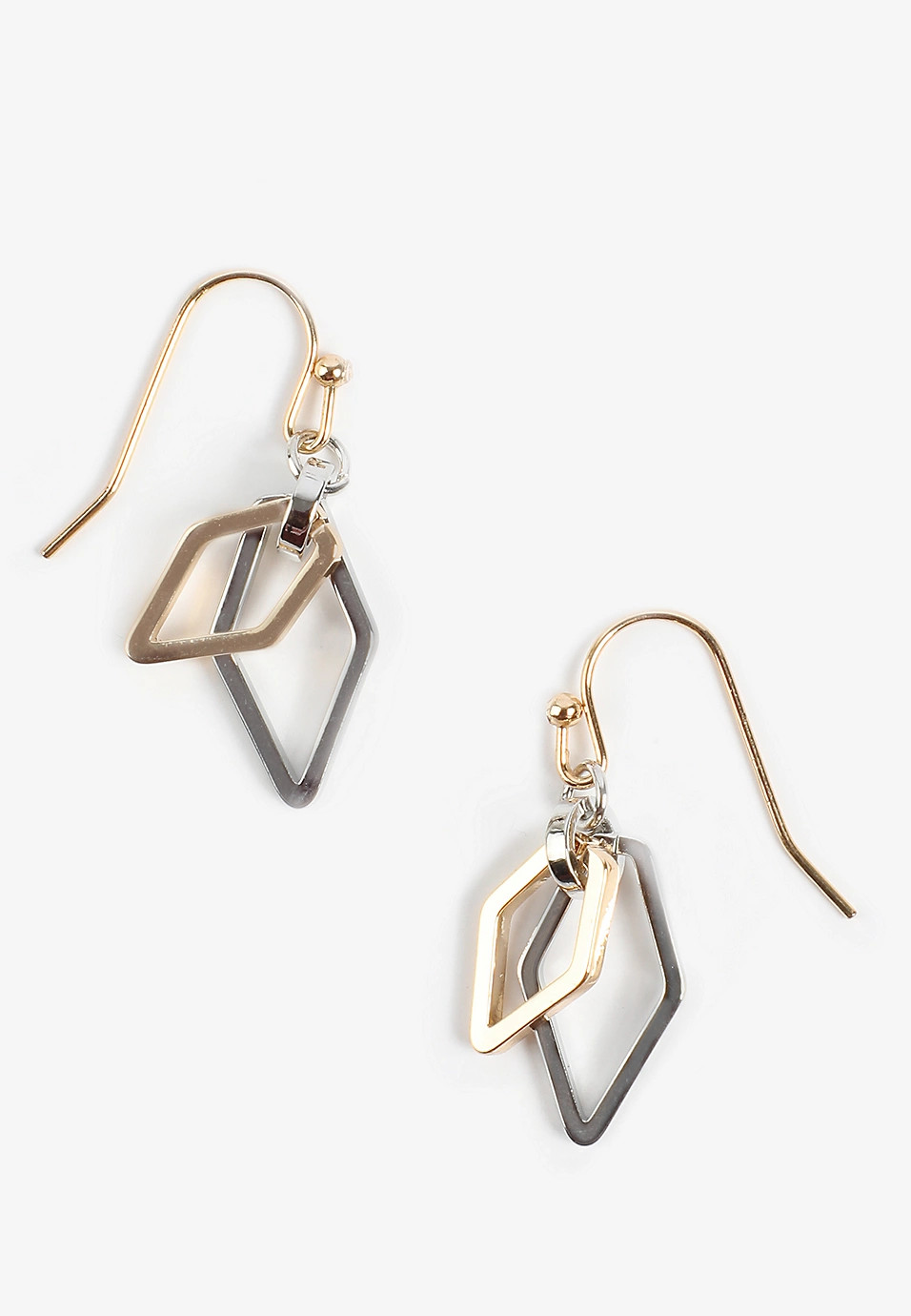 Mixed Metal Double Drop Earrings | Maurices