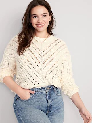 Chevron Open-Knit Sweater for Women | Old Navy (US)