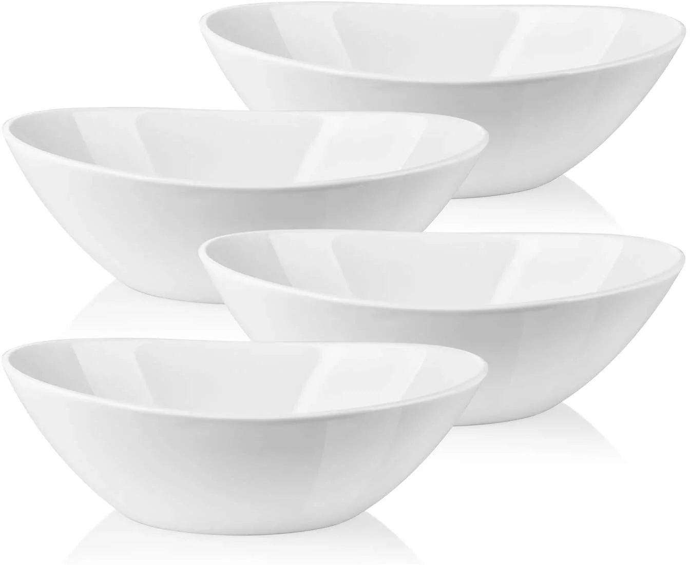 LIFVER 9inch Wavy  Serving Bowls Set of 4, Large Porcelain Salad/Side Dishes-36 oz, Oval Shape, W... | Walmart (US)