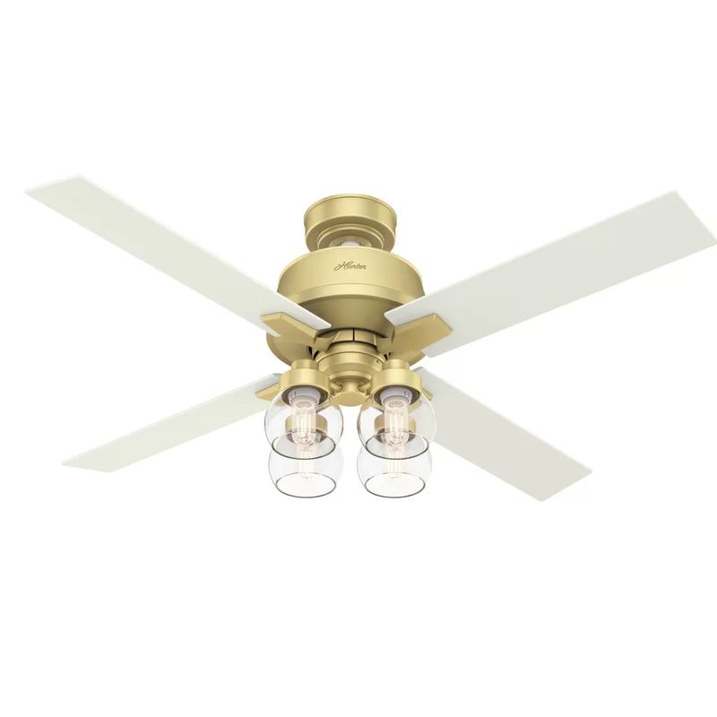 52" Vivien 4 - Blade Standard Ceiling Fan with Remote Control and Light Kit Included | Wayfair North America