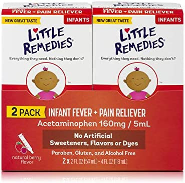 Amazon.com: Little Remedies Infant Fever & Pain Reliever, Natural Berry Flavor, 2 Fl Oz (Pack of ... | Amazon (US)