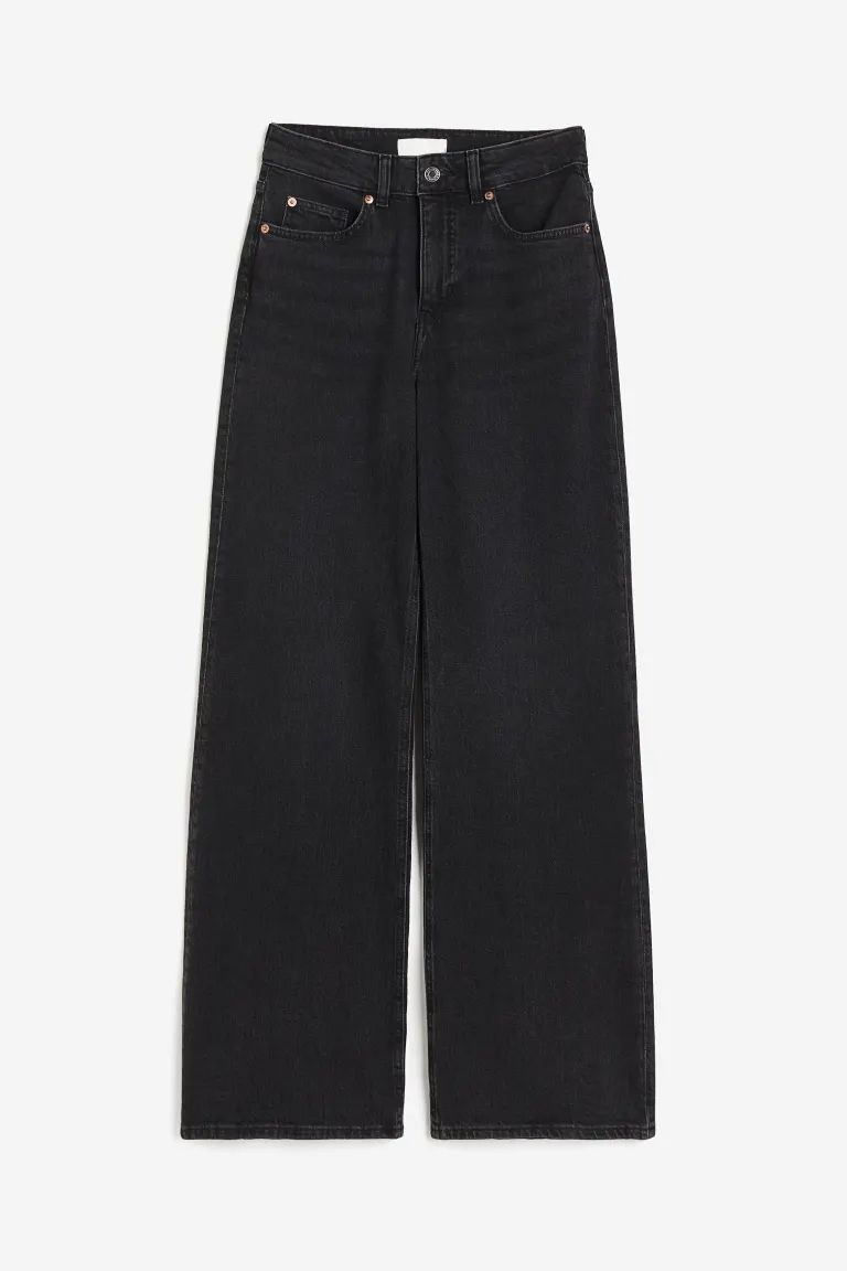 Wide High Jeans - Dark gray - Ladies | H&M US | H&M (US + CA)
