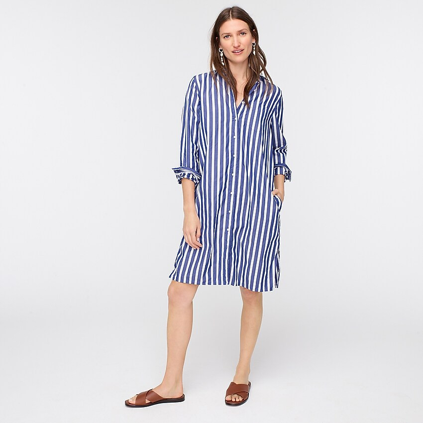 Button-up shirtdress in stripe | J. Crew US
