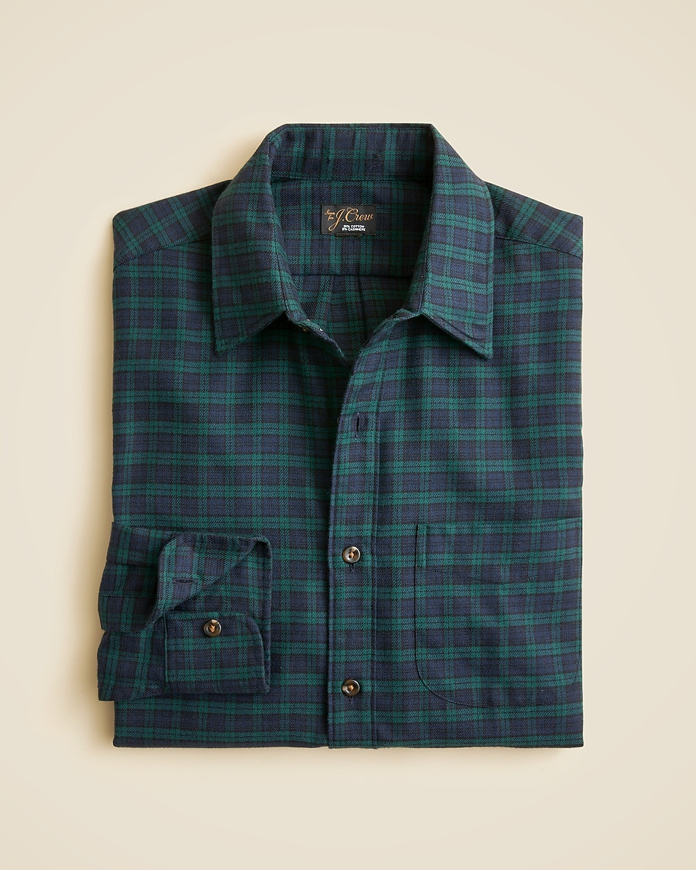 Cotton-cashmere blend shirt in check | J. Crew US