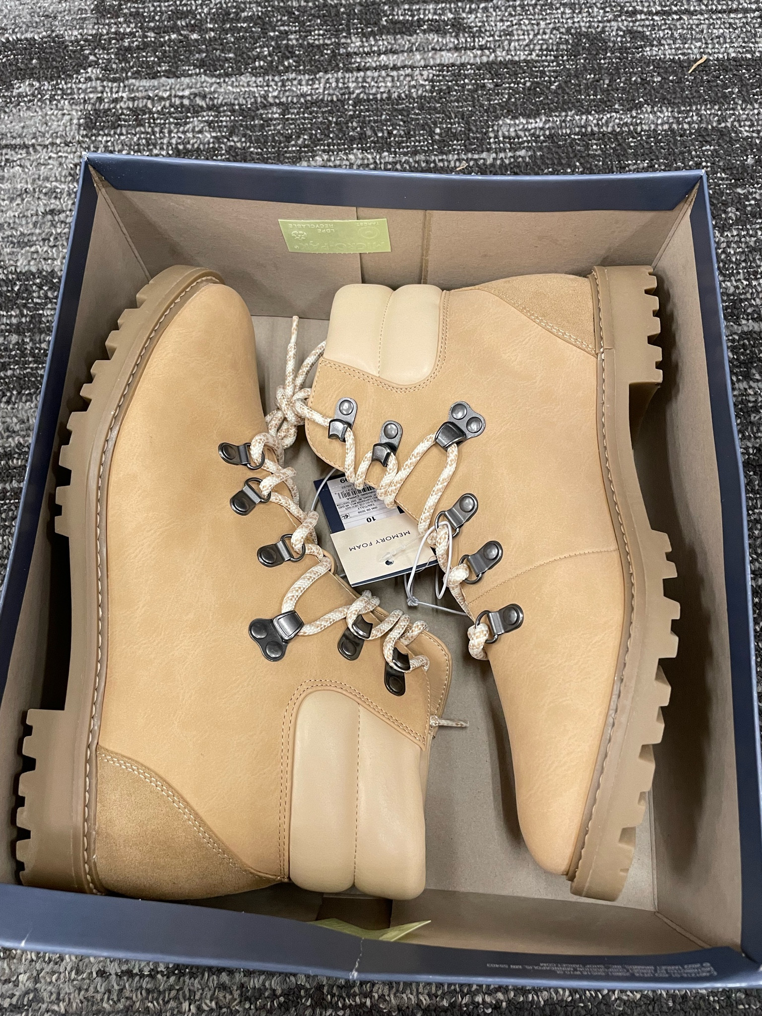 Universal Thread winter hiking boots with 4.5in shaft height
Memory foam insole and soft lining
Front lace-up 
Faux-leather upper  padded collar
Textured outsole

#LTKunder50 #LTKSeasonal #LTKshoecrush