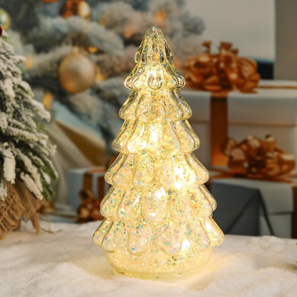 Small Christmas Tree Vintage Tabletop Christmas Tree Mini White Christmas Tree Holiday Decoration... | Amazon (US)