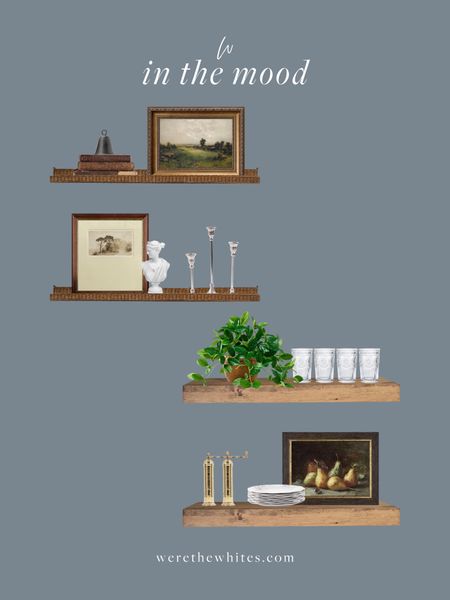 In the Mood: Shelf Styling! I shared baby girl’s floating shelves last week, and so many of you loved them! I love both of these shelf styles, one more vintage and textured, and one more functional and for the kitchen! Which is your favorite? 

#LTKhome #LTKstyletip