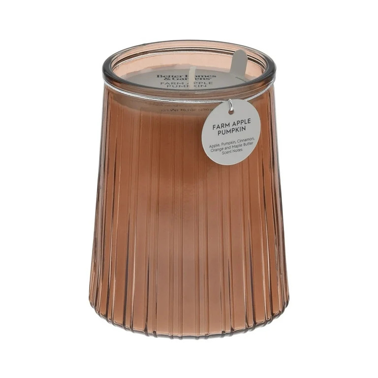 Better Homes & Gardens Farm Apple Pumpkin Scented 1-Wick 16.1oz Ribbed Jar Candle - Walmart.com | Walmart (US)