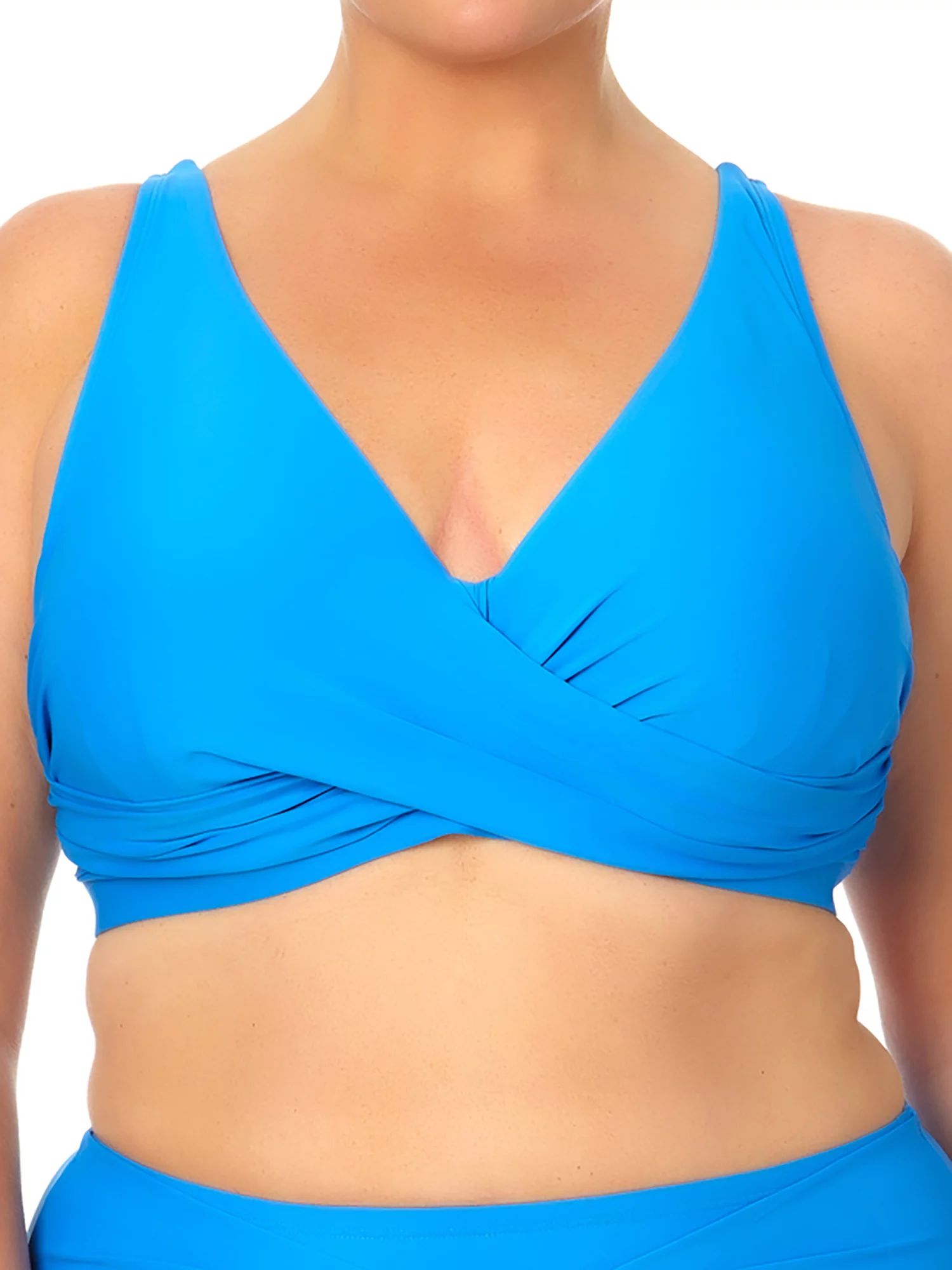 Time and Tru Women's and Women's Plus Size Wrap Swim Top | Walmart (US)