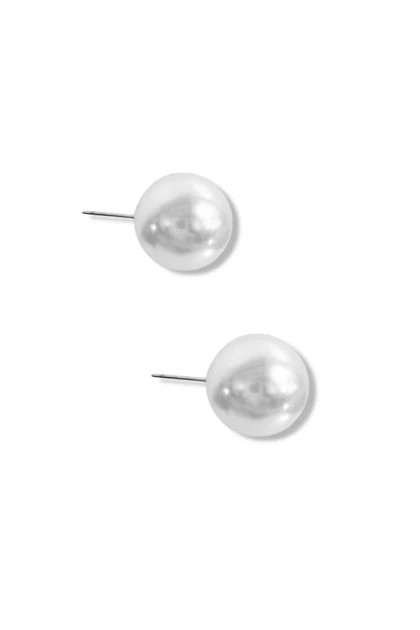 Misty White Pearl Stud Earrings | The Willow Tree