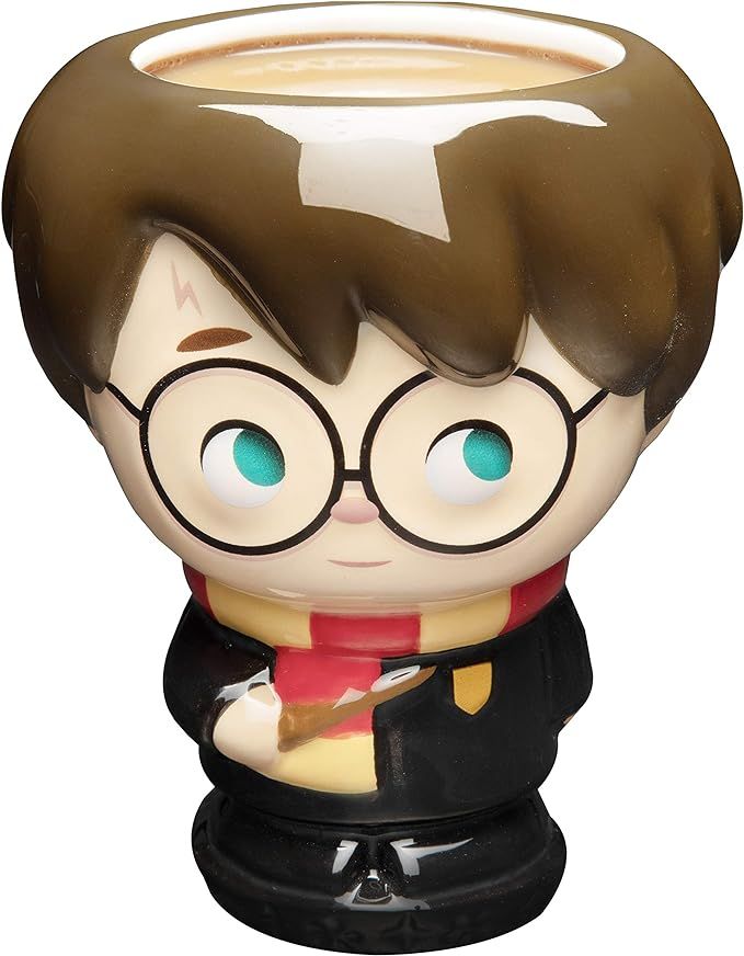 Harry Potter Coffee Mug, 16 Oz - Harry Figural Kawaii Goblet Cup Design - Ceramic, No Handle - Cu... | Amazon (US)